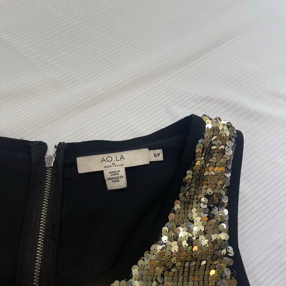 AO.LA By Alice + Olivia Gold Silver Sequin Tank Top Shell Blouse Size S/P Small - Picture 2 of 5